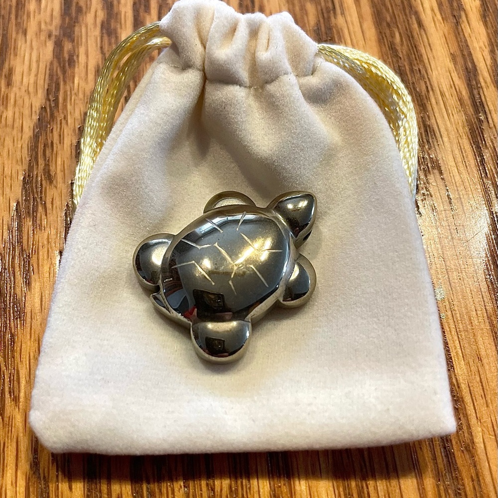 Yellow Pyrite Turtle w/Pouch